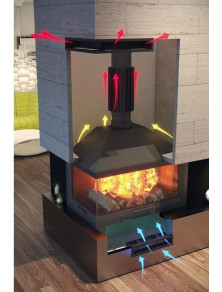 Kratka kominkowa OPEN KRVO 900x100 luft tunel czarna