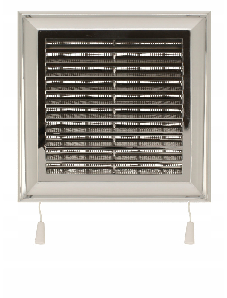 EL180ARCHR Kratka regulowana 180x180 kołnierz 138x138 chrom żaluzja