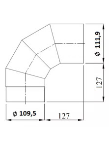 Kolano spalinowe fi 110 mm kąt 90 st. stałe CZ6