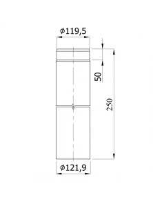 Rura spalinowa CZ6 RP 120 dł.250 mm CZ6 grafit