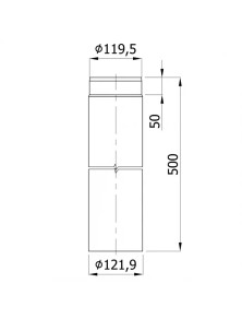 Rura spalinowa CZ6 RP 120 dł.500 mm CZ6 grafit