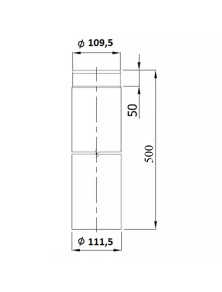 Rura spalinowa RP fi 110 mm dł. 500 mm CZ6 dymna