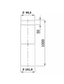 Rura spalinowa RP fi 100 mm dł. 1000 mm CZ6 dymna