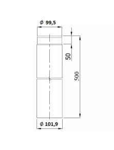 Rura spalinowa RP fi 100 mm dł. 500 mm CZ6 dymna