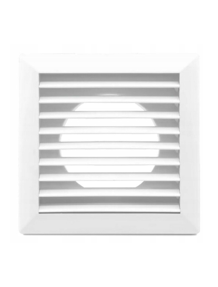 Kratka wentylacyjna front 172x172 mm kołnierz regulowany 80 - 150 biała