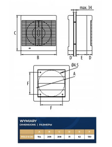 Wentylator POLO 6 OK fi 150 mm okienny