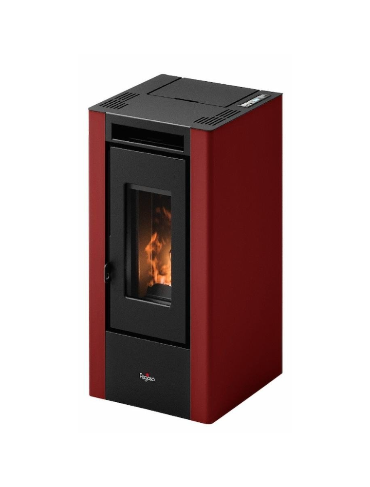 Piec na pellet kominek ELLIOT 6 kW bordowy PEGASO