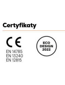 Piec kominek na pellet CRISTAL 7 kW bordowy CADEL