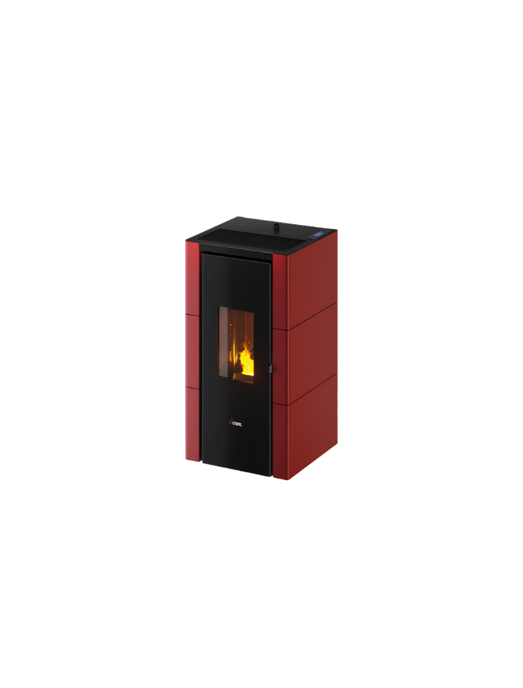 Piec kominek na pellet CRISTAL 7 kW bordowy CADEL