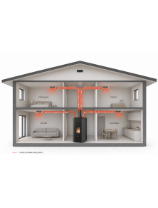 Piec kominek na pellet CRISTAL PLUS 9 kW z DGP antracyt / grafit CADEL