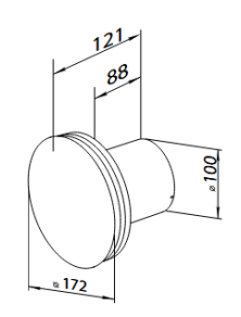 D100AUROLBLK Wentylator AURO fi 100 mm STANDARD czarny mat okrągły Vents