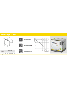 D100LDOWCBLK Wentylator fi 100 mm MODERN WC TIMER czarny Vents