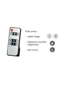 SOLO150+ rekuperator ścienny do pojedynczych pomieszczeń fi 150 mm HIGROSTAT+ PILOT + WTYCZKA