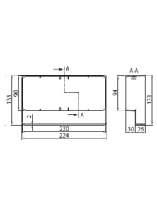 957 Redukcja prostokątna 220x90 - 204x60 mm